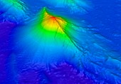 West Mata underwater volcano,sonar map