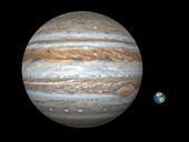 Jupiter and Earth compared,artwork