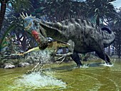 Suchomimus dinosaur hunting,artwork