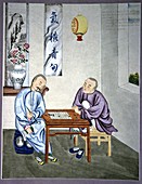 Men playing Go,artwork