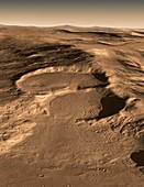 Martian craters,satellite image