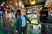 Peter Higgs at the CMS detector,CERN