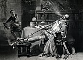 Raleigh smoking tobacco,16th century