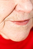 Elderly woman's mouth