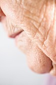 Elderly woman's mouth and chin