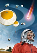 Gagarin's return to Earth,1961