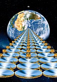 Solar power satellite,artwork