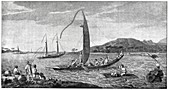 Tahitian sailing vessels,18th century