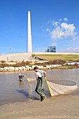 Fishing at the outlet of the Hadera River