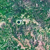 Lonar Crater lake,India,satellite image