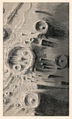 Lunar craters,1866 artwork