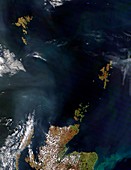 Faroes and Shetlands,satellite image