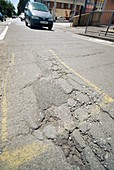 Damaged road surface