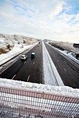 Motorway after heavy snowfall
