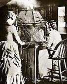 Pyramid telephone switchboard,1882
