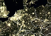 Central Europe at night,satellite image