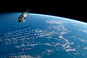 Vostok 1 spacecraft in orbit,artwork