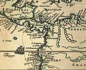 1698 W. Dampier Pirate Naturalist map