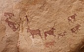 Pictograph of Lion attack,Libya
