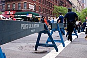 New York police crowd control barriers