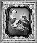 19th Century seamstress,historical image