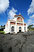 Church spared from lava,Reunion Island