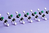 PVC polymer,molecular model