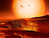 Kepler-10b exoplanet,artwork