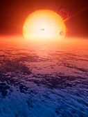 Extrasolar super-Earth,artwork