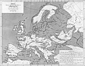 Map of marine deposits in Europe