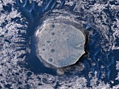 Inverted crater,Mars,satellite image