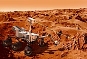 Curiosity rover on Mars,artwork