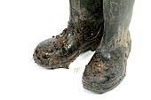 Muddy Wellington boots