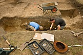 Iron-age archaeological site excavation