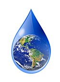 Global water supply,conceptual image