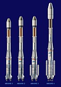 Ariane 1-4 rockets,artwork