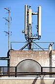 Mobile phone mast on a building