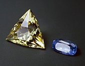 Citrine and sapphire gemstones