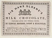 Cadbury's milk chocolate,19th century