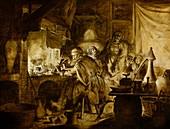 Alchemist's workshop,historical artwork