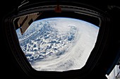 Low pressure weather system from space