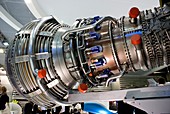 Aircraft engine on display