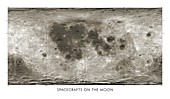 Spacecraft on the Moon,lunar map
