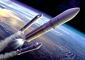 Ariane 5 rocket launch,artwork