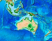 Australasian topography,ETOPO1 model
