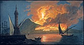Vesuvius erupting,1767,artwork
