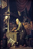 Alchemist at work,17th century