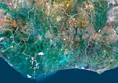 Ivory Coast,satellite image