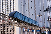Las Vegas monorail and Excalibur Hotel