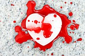 Bloodied heart,conceptual image